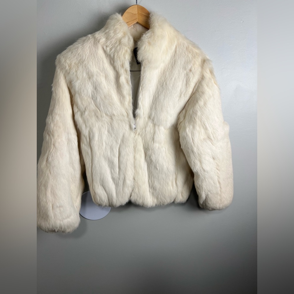 KC Collection rabbit fur coat